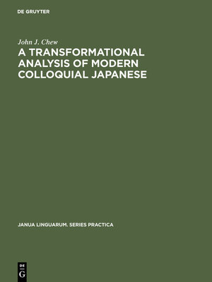 cover image of A transformational analysis of modern colloquial Japanese